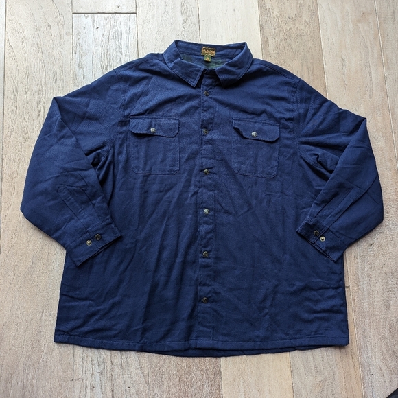 Boulder Creek trading co men's big tall navy flannel shacket jacket size 3XL - Picture 1 of 5